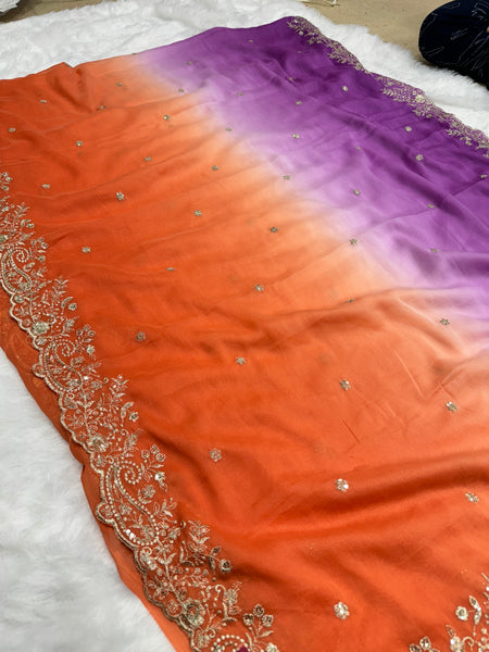 Viral Shaded Readymade Blouse Saree