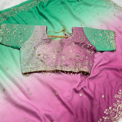 Viral Shaded Readymade Blouse Saree