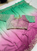Viral Shaded Readymade Blouse Saree