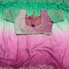 Viral Shaded Readymade Blouse Saree