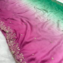 Viral Shaded Readymade Blouse Saree
