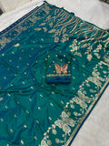 Butterfly Aari Work Blouse Paithani In 2 Tone Peacock Colour