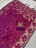 Butterfly Aari Work Blouse Paithani In 2 Tone Maroon Colour