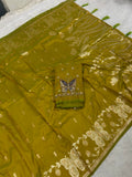 Butterfly Aari Work Blouse Paithani In 2 Tone Yellow Colour