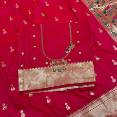 Jhumka Aari Work Blouse Paithani In 2 Tone Pink Colour