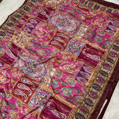 Trending Rajwadi Silk Saree With Mirror Work