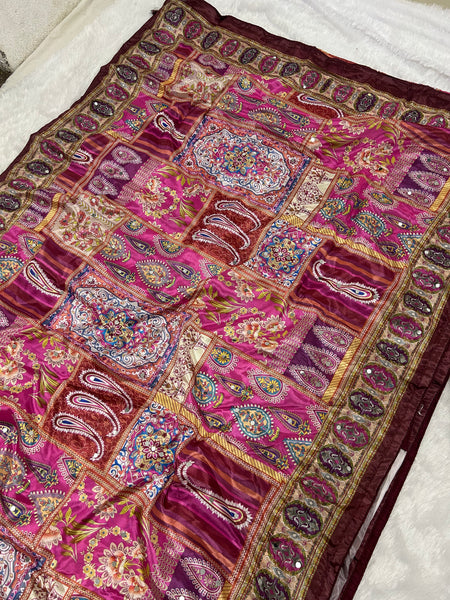 Trending Rajwadi Silk Saree With Mirror Work