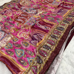 Trending Rajwadi Silk Saree With Mirror Work