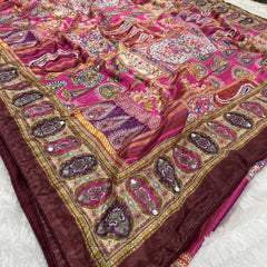 Trending Rajwadi Silk Saree With Mirror Work