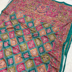 Trending Rajwadi Silk Saree With Mirror Work