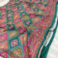 Trending Rajwadi Silk Saree With Mirror Work