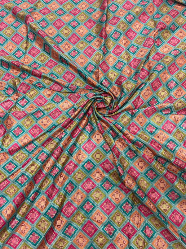 Trending Rajwadi Silk Saree With Mirror Work