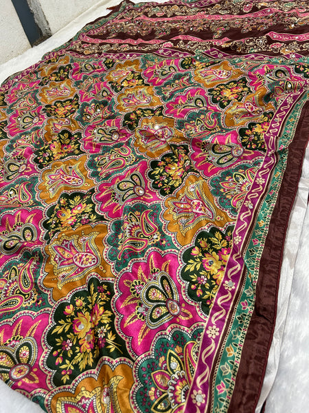 Trending Rajwadi Silk Saree With Mirror Work