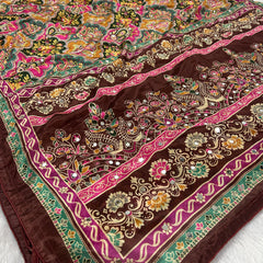 Trending Rajwadi Silk Saree With Mirror Work