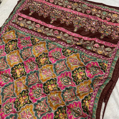 Trending Rajwadi Silk Saree With Mirror Work
