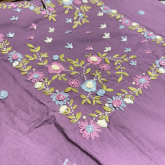 Hand Woven French Knots Work Purple Dress