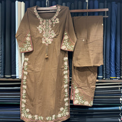 Unique Thread Work Trending Dress with Cut Sleeves & Pant