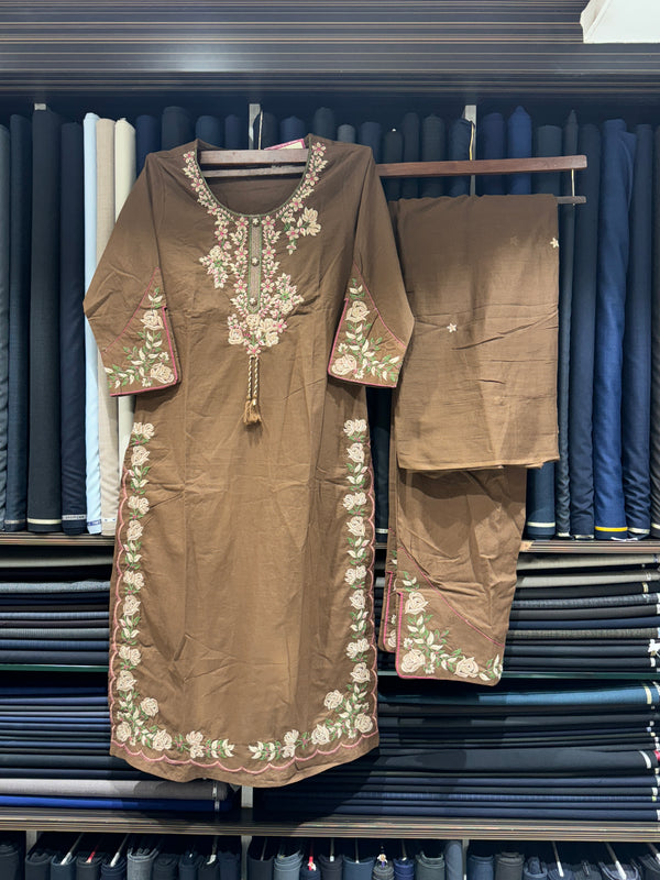Unique Thread Work Trending Dress with Cut Sleeves & Pant
