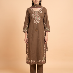 Unique Thread Work Trending Dress with Cut Sleeves & Pant