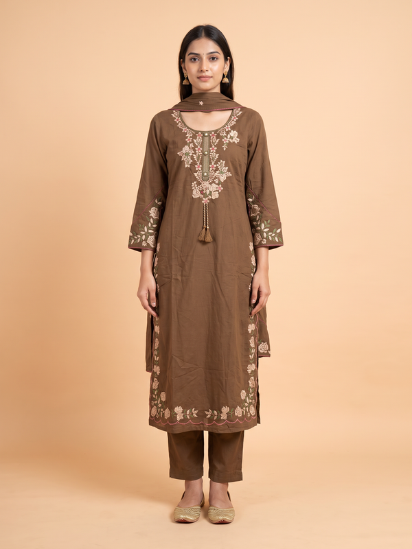 Unique Thread Work Trending Dress with Cut Sleeves & Pant