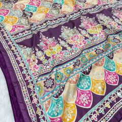 Trending Rajwadi Silk Saree With Mirror Work