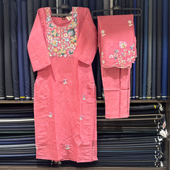 Unique Mull Chanderi Dress With Designer Duaptta