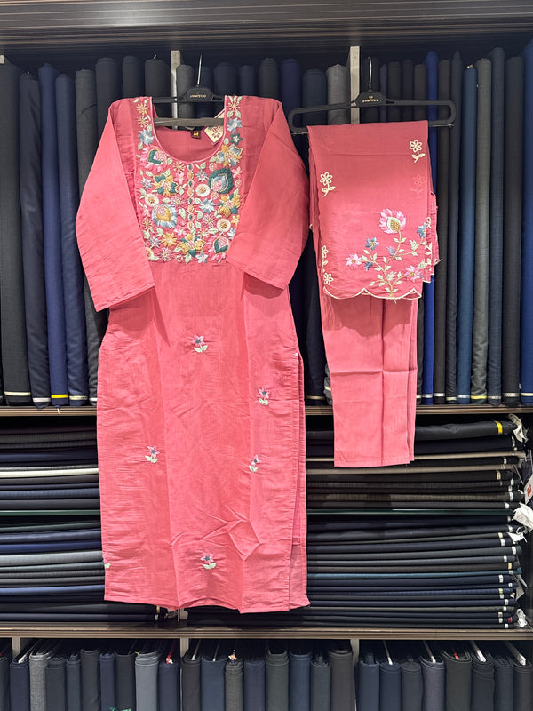 Unique Mull Chanderi Dress With Designer Duaptta