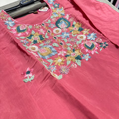 Unique Mull Chanderi Dress With Designer Duaptta