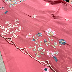 Unique Mull Chanderi Dress With Designer Duaptta