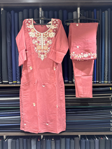 Unique Mull Chanderi Dress With Designer Duaptta