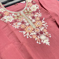 Unique Mull Chanderi Dress With Designer Duaptta