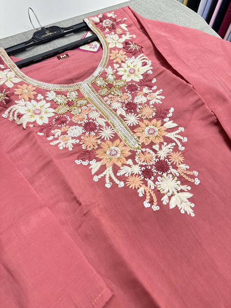 Unique Mull Chanderi Dress With Designer Duaptta