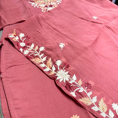 Unique Mull Chanderi Dress With Designer Duaptta