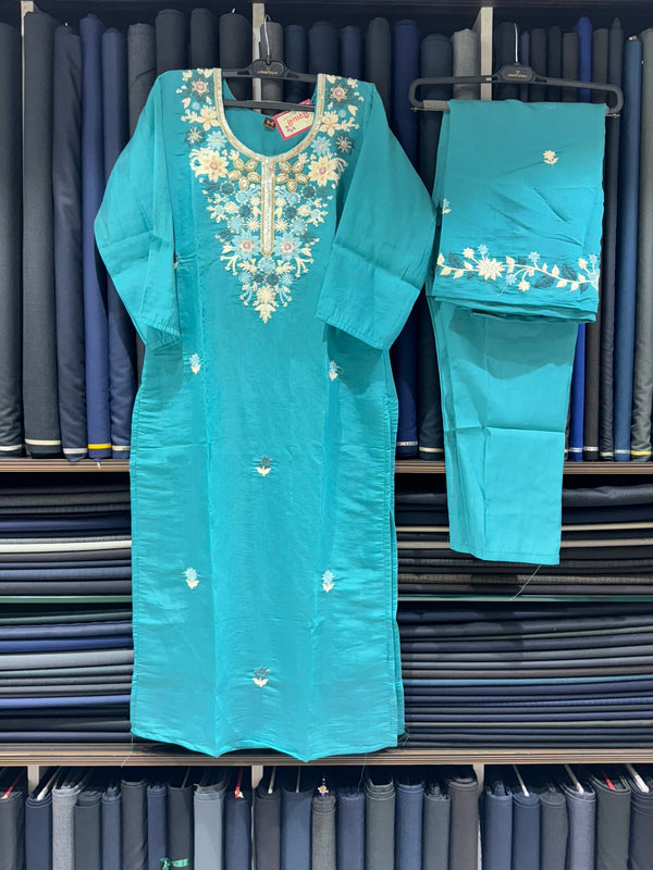 Unique Mull Chanderi Dress With Designer Duaptta