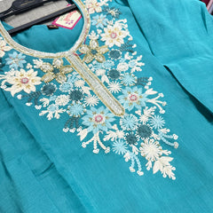 Unique Mull Chanderi Dress With Designer Duaptta