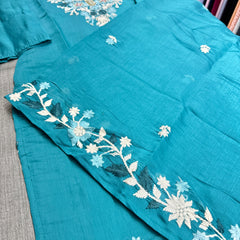 Unique Mull Chanderi Dress With Designer Duaptta