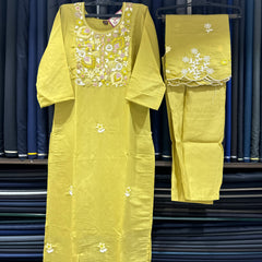 Unique Mull Chanderi Dress With Designer Duaptta
