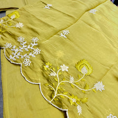 Unique Mull Chanderi Dress With Designer Duaptta