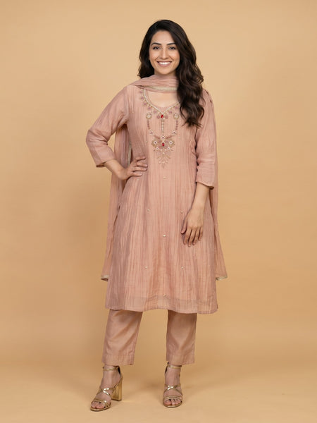 Trending Salsa Fabric Rani Har Dress