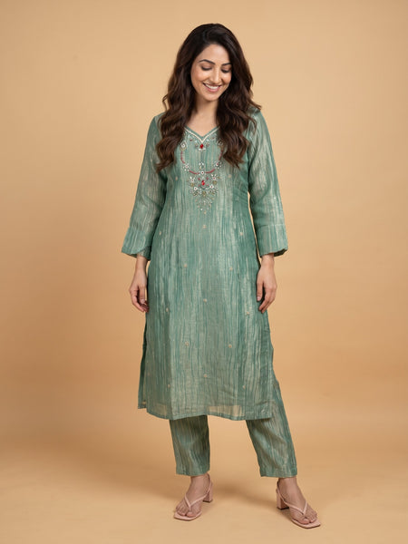 Trending Salsa Fabric Rani Har Dress