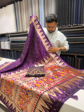 Purple Colour Muniya Paithani With Work Blouse