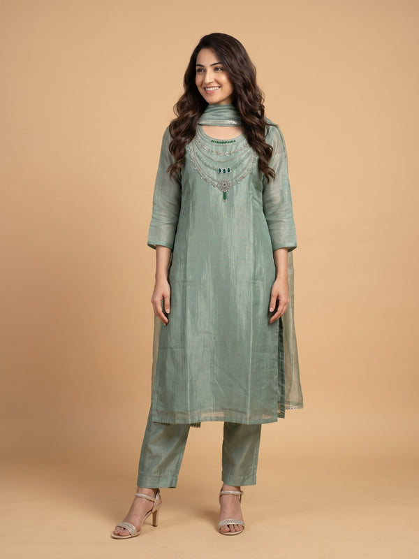 Trending Salsa Fabric Rani Har Dress