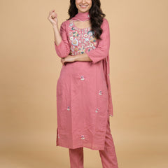 Unique Mull Chanderi Dress With Designer Duaptta